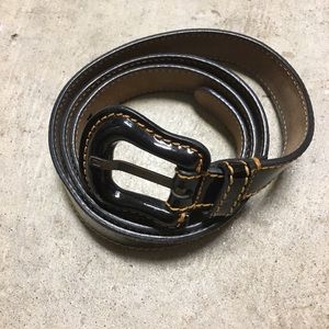 Black Patent Leather Fendi B Belt (Small Buckle)